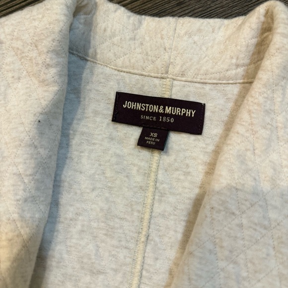 Johnston & Murphy Quilted Cream Shawl-Collar Cardigan Open Front Womens Size XS - Picture 8 of 10